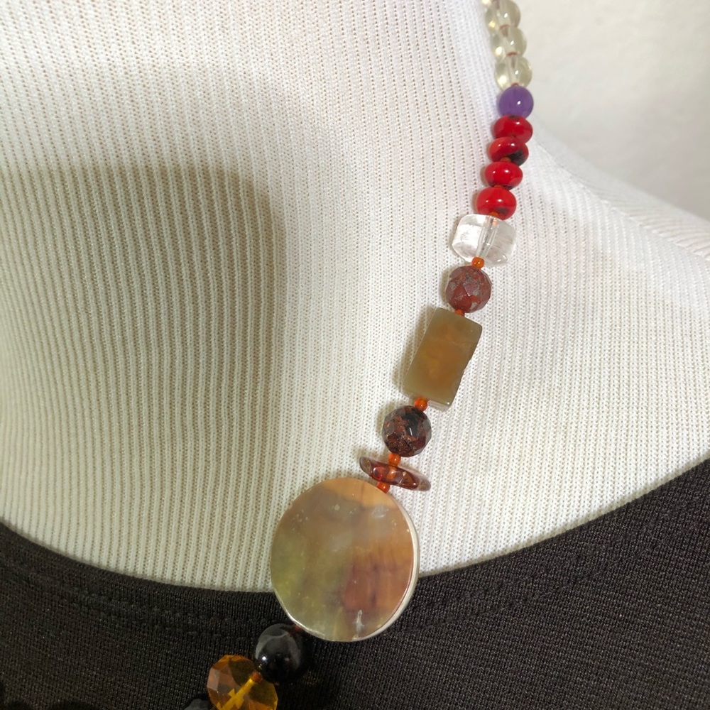AD LOPEZ Mixed Stone Necklace 19” - Picture 3 of 5